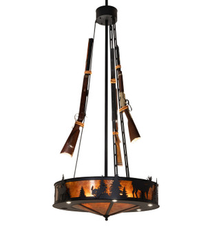 Roosevelt 12 Light Pendant in Black Satin Wrought Iron (57|284951)
