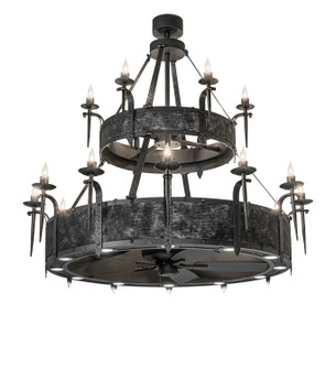 Costello 30 Light Chandel-Air in Old Wrought Iron & Gunmetal (57|279424)