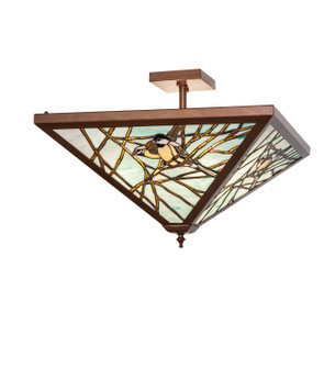 Backyard Friends Four Light Semi-Flushmount in Mahogany Bronze (57|278478)