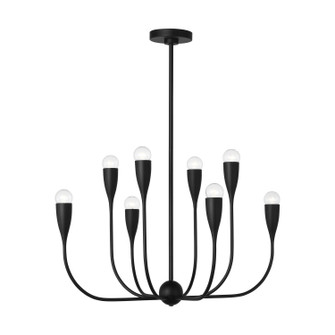 Maya Eight Light Chandelier in Midnight Black (1|GLC1218MBK)