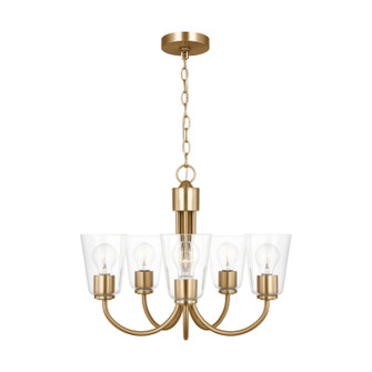 Miles Five Light Chandelier in Satin Brass (1|GLC1145SB)