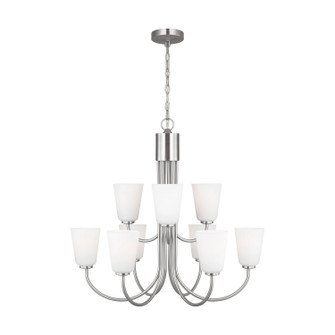 Miles Nine Light Chandelier in Brushed Nickel (1|GLC1139BS)