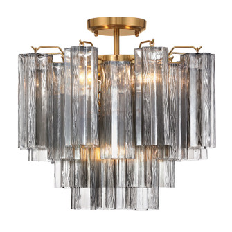 Addis Four Light Semi Flush Mount in Aged Brass (60|ADD300AGSMCEILING)