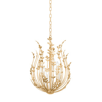 Delmore Six Light Chandelier in Vintage Gold Leaf (67|F4620VGL)