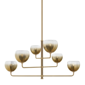 August Six Light Chandelier in Patina Brass (67|F3745PBR)