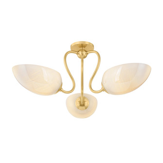 Reva Three Light Semi Flush Mount in Aged Brass (428|H1064603AGB)