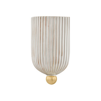 Amira One Light Wall Sconce in Aged Brass/Ceramic Fluted Cream (428|H1056101AGBCFC)