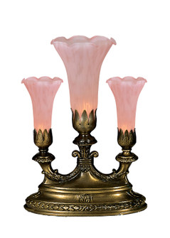 Pink Tiffany Pond Lily Three Light Accent Lamp in Mahogany Bronze (57|11924)