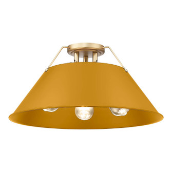 Orwell Three Light Flush Mount in Brushed Champagne Brass (62|33063FMBCBAY)