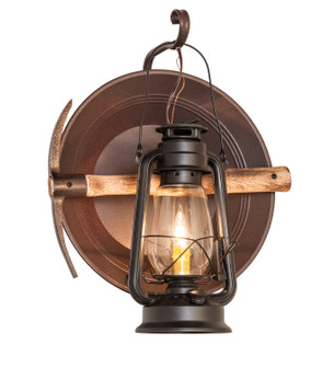 Miners Lantern One Light Wall Sconce in Black Satin Wrought Iron & Distressed Rust (57|288031)