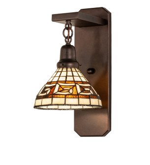 Greek Key One Light Wall Sconce in Mahogany Bronze (57|287586)