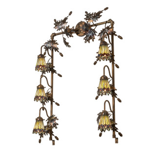 Tiffany Jeweled Peacock Six Light Vanity in Dark Burnished Antique Copper (57|286822)