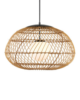 Carriage One Light Pendant in Natural/Black/Frosted White (142|95000015)