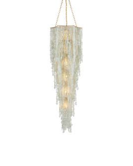 Verre de Mer Six Light Chandelier in Seaglass / Contemporary Gold (142|90001319)
