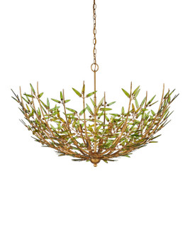 Babylon Eight Light Chandelier in Green/Contemporary Gold Leaf/Contemporary Gold (142|90001308)