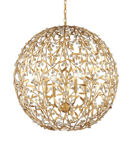 Secret Garden Four Light Chandelier in Clear/Contemporary Gold Leaf/Contemporary Gold (142|90001289)