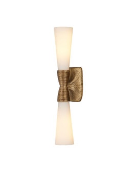 Burrows Two Light Wall Sconce in Opaque White/Antique Brass (142|58000065)