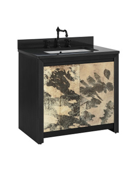 Karlson 36'' Vanity with Rectangular Undermount Sink in Stained Vellum/Caviar Black & Faux Bone/Black/White (142|38000014)