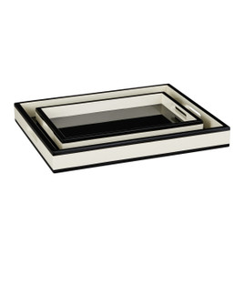 Lacquer Tray Set of 2 in Ivory/Black (142|12001019)