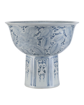 Ming Offering Bowl in Blue/Off-White (142|12001003)