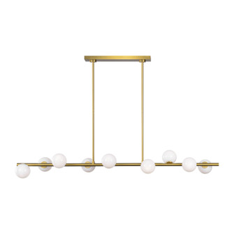 Altair Nine Light Linear Chandelier in Burnished Brass (454|SLC1059BBS)
