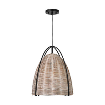 Norman One Light Pendant in Ash Wicker (454|GLP1071MBKASW)