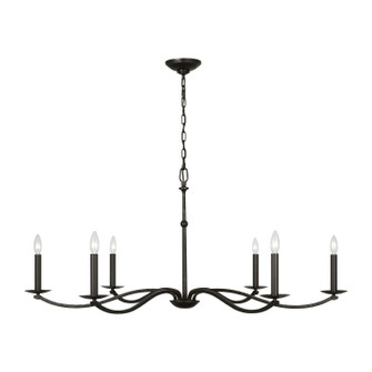 Wellen Six Light Chandelier in Aged Iron (454|CC1766AI)