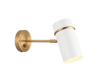 Cilindro One Light Wall Sconce in Aged Gold Brass & White (423|S17711AGWH)