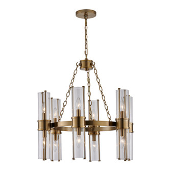 Duet 12 Light Chandelier in Vintage Brass (33|521355VGB)