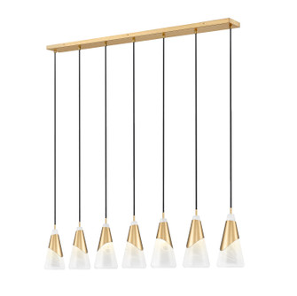 Aimie Seven Light Linear Chandelier in Modern Gold (224|828P77LMGLD)