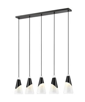 Aimie Five Light Linear Chandelier in Matte Black (224|828P75LMB)