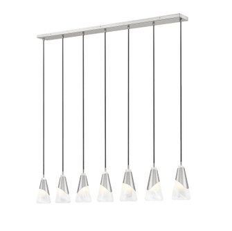 Aimie Seven Light Linear Chandelier in Brushed Nickel (224|828P67LBN)