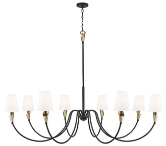 Claudelle Eight Light Chandelier in Matte Black + Modern Gold (224|401465MBMGLD)