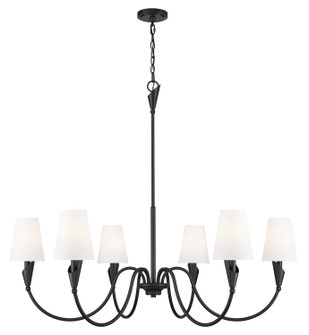 Claudelle Six Light Chandelier in Matte Black (224|401446MB)