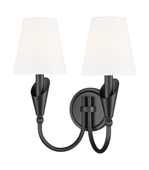 Claudelle Two Light Wall Sconce in Matte Black (224|40142SMB)