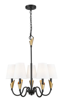 Claudelle Five Light Chandelier in Matte Black + Modern Gold (224|401424MBMGLD)