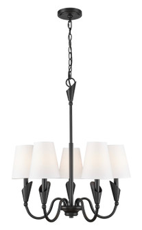 Claudelle Five Light Chandelier in Matte Black (224|401424MB)