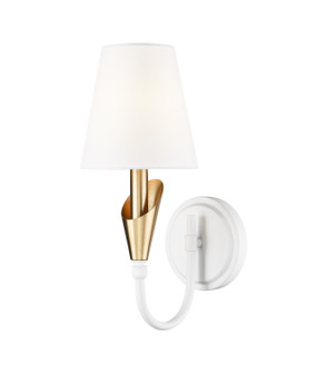 Claudelle One Light Wall Sconce in Textured White + Modern Gold (224|40141STWMGLD)