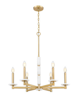 Kaden Six Light Chandelier in Modern Gold (224|30456MGLD)