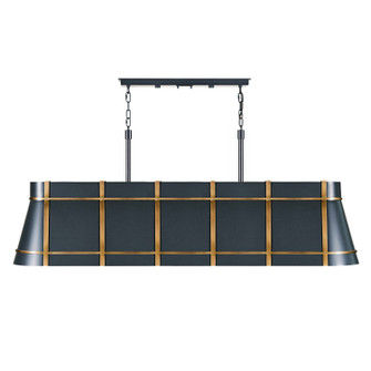 Brasserie Six Light Linear Pendant in Blackened Zinc/Heritage Bronze (137|536N06ZNCBRZ)