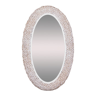 Athena Wall Mirror in Matte White/Whitewash Seagrass (137|457MI24MWW)