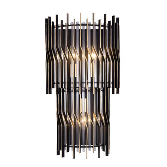Park Row Three Light Wall Sconce in Matte Black/French Gold (137|393W03MBFG)