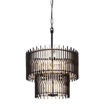 Park Row Ten Light Chandelier in Matte Black/French Gold (137|393C10MBFG)