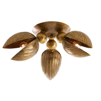 Inessa Three Light Flush Mount in Vintage Brass (314|DFI11)