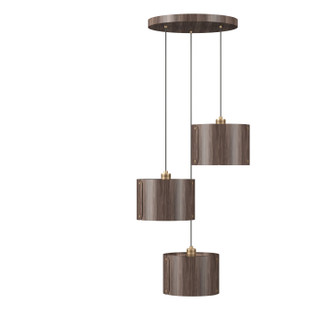 Element Three Light Pendant in American Walnut (486|154318)