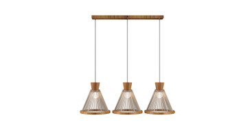 Corda Three Light Pendant in Teak (486|153812)