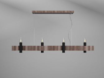 Flow Four Light Pendant in American Walnut (486|152318)