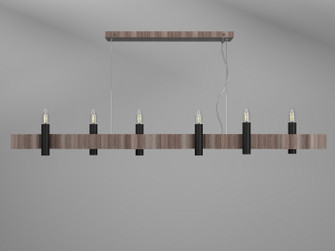 Flow Six Light Pendant in American Walnut (486|151818)