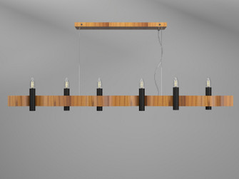 Flow Six Light Pendant in Teak (486|151812)