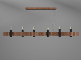Flow Six Light Pendant in Imbuia (486|151806)